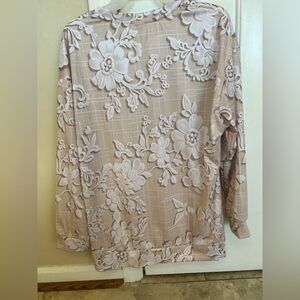 Chic Beige Floral Women's Blouse